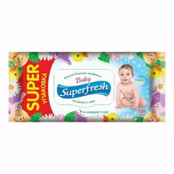 Вологі серветки Super Fresh 120 шт з клапаном Вологі серветки Super Fresh 120 шт з клапаном