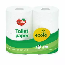 Туалетний папір Рута Ecolo 4 шт двошаровий Туалетний папір Рута Ecolo 4 шт двошаровий