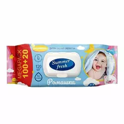 Вологі серветки SummerFresh 120 шт з клапаном Вологі серветки SummerFresh 120 шт з клапаном