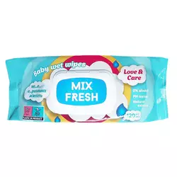 Вологі серветки Mix Fresh 120 шт з клапаном Вологі серветки Mix Fresh 120 шт з клапаном