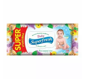 Вологі серветки Super Fresh 120 шт з клапаном Вологі серветки Super Fresh 120 шт з клапаном
