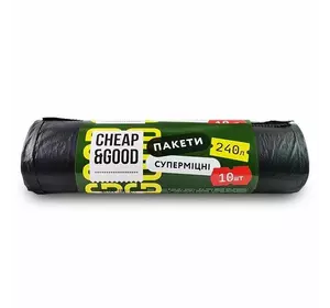 Пакети для сміття Cheap&Good 240 л 10 шт Пакети для сміття Cheap&Good 240 л 10 шт
