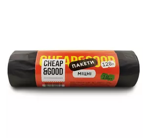 Пакети для сміття Cheap&Good міцні 120 л 10 шт Пакети для сміття Cheap&Good міцні 120 л 10 шт