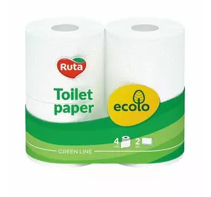 Туалетний папір Рута Ecolo 4 шт двошаровий Туалетний папір Рута Ecolo 4 шт двошаровий