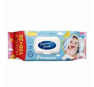 Вологі серветки SummerFresh 120 шт з клапаном Вологі серветки SummerFresh 120 шт з клапаном