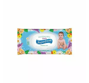 Вологі серветки Super Fresh 72 шт з клапаном Вологі серветки Super Fresh 72 шт з клапаном