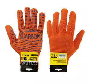 Рукавиці робочі трикотажні з ПВХ Помаранчевий (10шт) Рукавиці робочі трикотажні з ПВХ Помаранчевий (10шт)