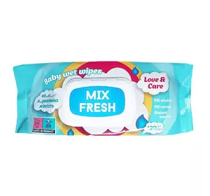 Вологі серветки Mix Fresh 120 шт з клапаном Вологі серветки Mix Fresh 120 шт з клапаном